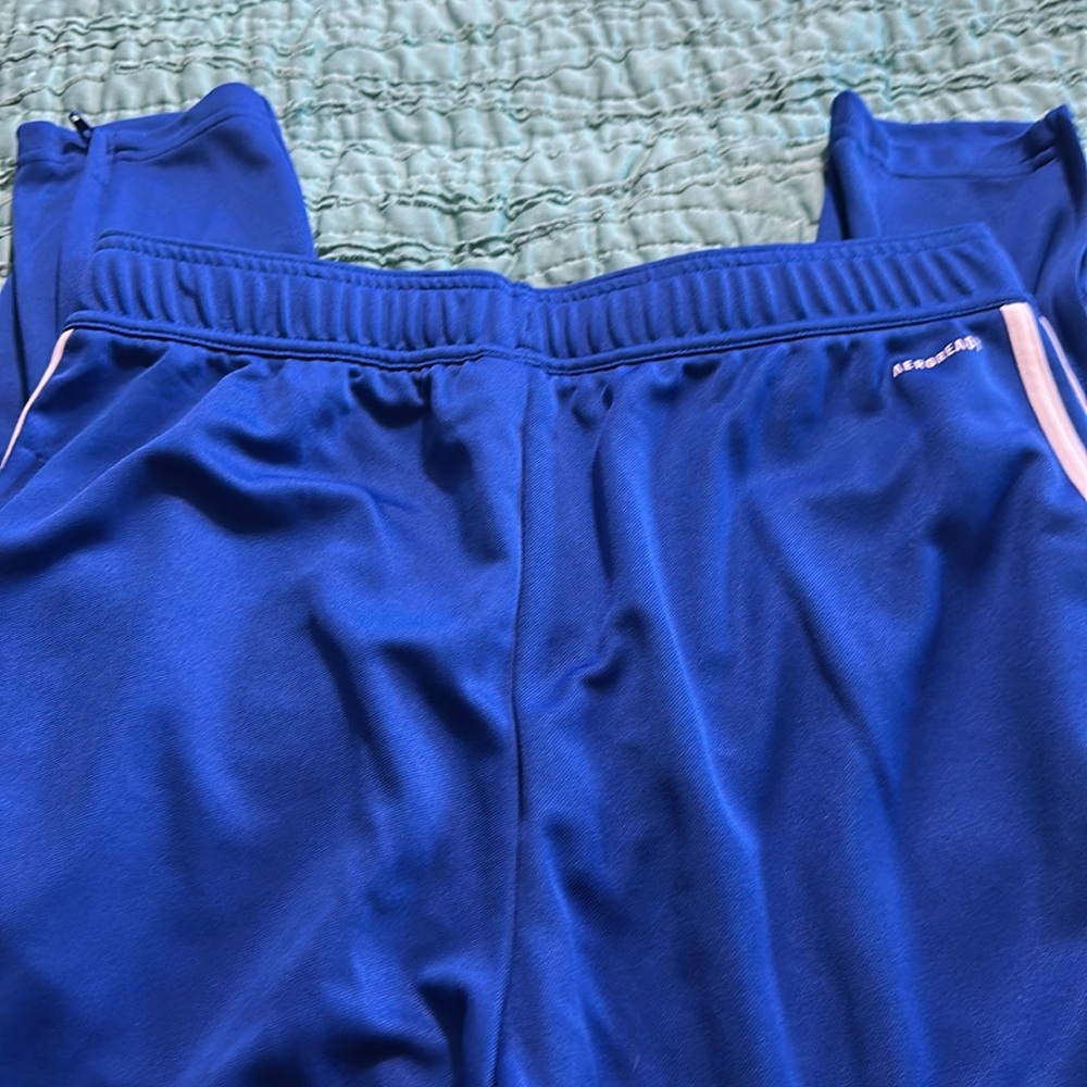 Adidas royal Blue pants Three-Stripe Design Sz Med tall NWOT never worn - Picture 5 of 5